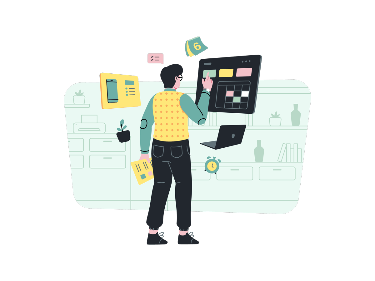 Illustration of a person planning