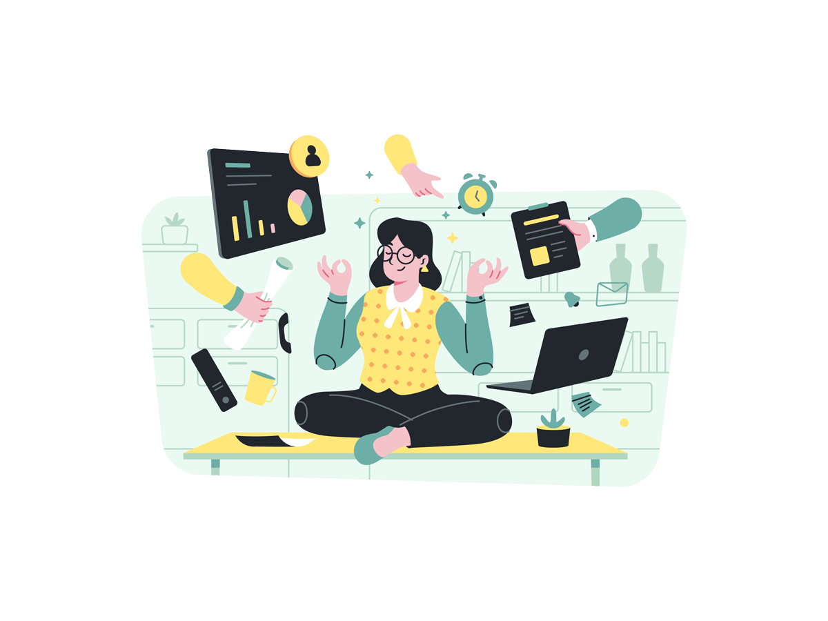 Illustration of a calm person