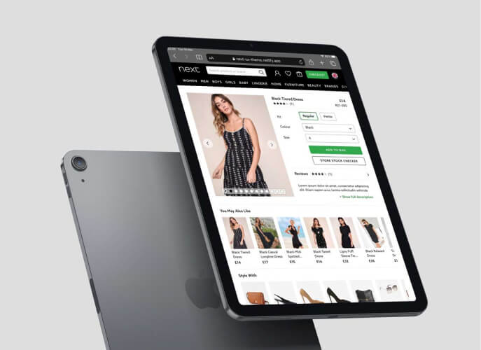 UI designs on a tablet device